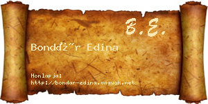 Bondár Edina névjegykártya