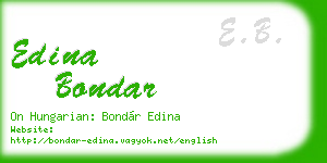 edina bondar business card