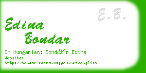 edina bondar business card